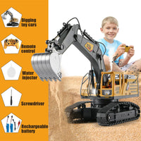 HKM-606547 Remote Control 1:14 Scale Alloy Excavator with 50M Range, Ideal for Ages 5 and Up