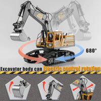 HKM-606547 Remote Control 1:14 Scale Alloy Excavator with 50M Range, Ideal for Ages 5 and Up