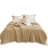 HKM-606739 Double-Sided Carved Velvet Blanket - Thick Polyester Fiber in Various Sizes and Colors