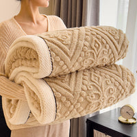 HKM-606739 Double-Sided Carved Velvet Blanket - Thick Polyester Fiber in Various Sizes and Colors