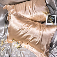 HKM-606739 Double-Sided Mulberry Silk Pillowcase - Solid Color, Various Sizes and Shades Available