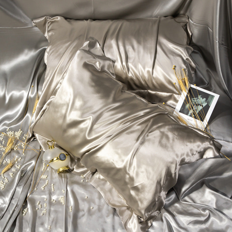 HKM-606739 Double-Sided Mulberry Silk Pillowcase - Solid Color, Various Sizes and Shades Available