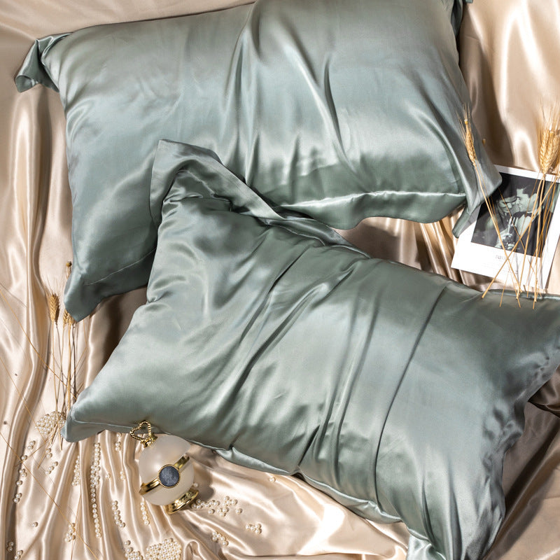 HKM-606739 Double-Sided Mulberry Silk Pillowcase - Solid Color, Various Sizes and Shades Available