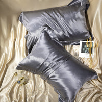 HKM-606739 Double-Sided Mulberry Silk Pillowcase - Solid Color, Various Sizes and Shades Available