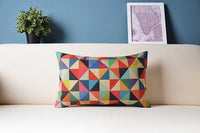 HKM-606803 Plaid Linen Rectangular Pillow Cover, 30x50cm, PPCotton Filler, Multiple Colors Available