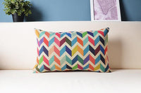 HKM-606803 Plaid Linen Rectangular Pillow Cover, 30x50cm, PPCotton Filler, Multiple Colors Available