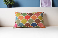HKM-606803 Plaid Linen Rectangular Pillow Cover, 30x50cm, PPCotton Filler, Multiple Colors Available