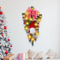 HKM-606867 Christmas Door Hanging Bow Tree Wall Decoration Garland in Two Styles