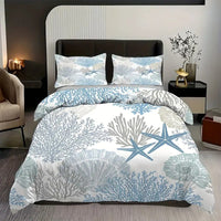 HKM-607059 Starfish Pattern Modern Duvet Cover Set in Multiple Sizes