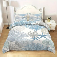 HKM-607059 Starfish Pattern Modern Duvet Cover Set in Multiple Sizes