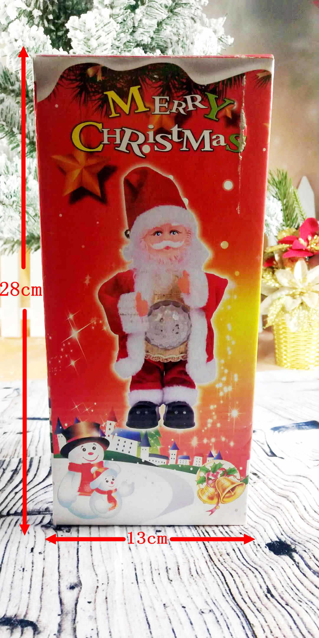 HKM-607187 30CM Revolving Singing and Dancing Holiday Music Box for Christmas Decorations