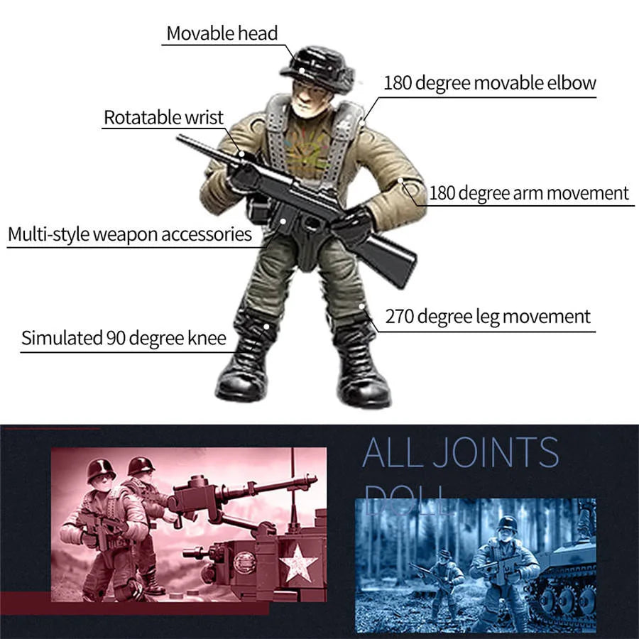 HKM-607315 Heavy Tank Building Block Set with Military Figures - Educational Construction Toy for Ages 6 and Up