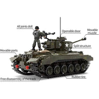 HKM-607315 Heavy Tank Building Block Set with Military Figures - Educational Construction Toy for Ages 6 and Up