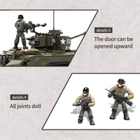 HKM-607315 Heavy Tank Building Block Set with Military Figures - Educational Construction Toy for Ages 6 and Up