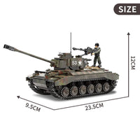 HKM-607315 Heavy Tank Building Block Set with Military Figures - Educational Construction Toy for Ages 6 and Up