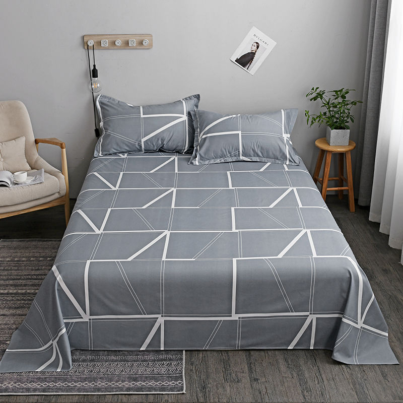 HKM-607507 Washed Cotton Bed Sheets for Student Hostels in Multiple Sizes