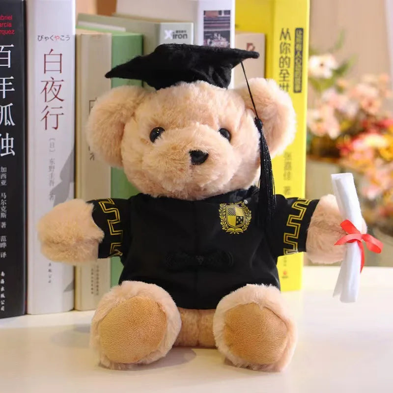 KTX-607571 Custom Graduation Teddy Bear Plush Toy - 25cm Soft Stuffed Animal for Kids