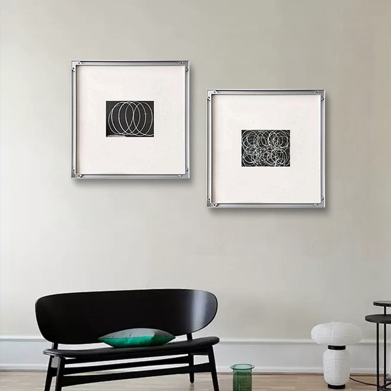 HKM-607827 Modern Abstract Black and White Decorative Canvas Painting - Multiple Sizes Available