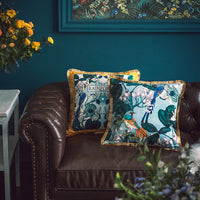 HKM-607955 Forest Bird Design Short Plush Pillowcase Set with Solid Color Reverse and Gold Beard Technology