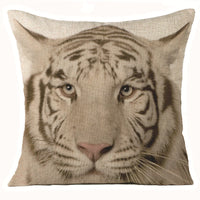 HKM-608275 Animal Print Linen Cushion Cover 45x45cm - European Classical Style