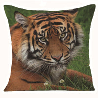 HKM-608275 Animal Print Linen Cushion Cover 45x45cm - European Classical Style