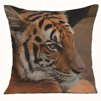 HKM-608275 Animal Print Linen Cushion Cover 45x45cm - European Classical Style