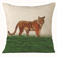 HKM-608275 Animal Print Linen Cushion Cover 45x45cm - European Classical Style