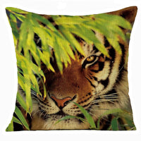 HKM-608275 Animal Print Linen Cushion Cover 45x45cm - European Classical Style