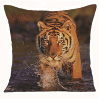 HKM-608275 Animal Print Linen Cushion Cover 45x45cm - European Classical Style