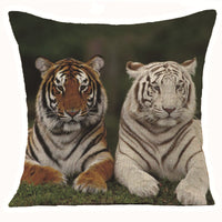 HKM-608275 Animal Print Linen Cushion Cover 45x45cm - European Classical Style