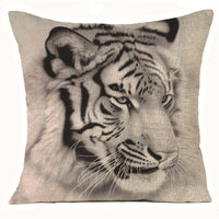 HKM-608275 Animal Print Linen Cushion Cover 45x45cm - European Classical Style