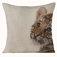 HKM-608275 Animal Print Linen Cushion Cover 45x45cm - European Classical Style