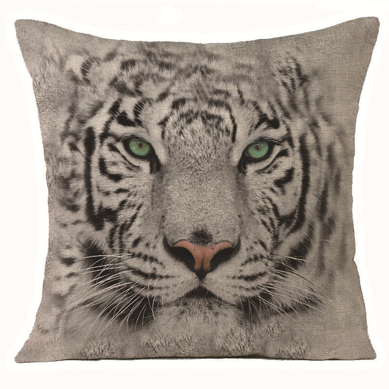 HKM-608275 Animal Print Linen Cushion Cover 45x45cm - European Classical Style