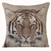HKM-608275 Animal Print Linen Cushion Cover 45x45cm - European Classical Style
