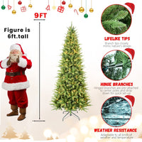 HKM-608339 Mixed PE/PVC Christmas Tree with Warm White LED Lights, Available in 4ft to 9ft with Various Tip Counts