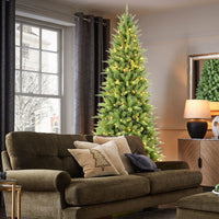 HKM-608339 Mixed PE/PVC Christmas Tree with Warm White LED Lights, Available in 4ft to 9ft with Various Tip Counts