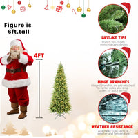 HKM-608339 Mixed PE/PVC Christmas Tree with Warm White LED Lights, Available in 4ft to 9ft with Various Tip Counts