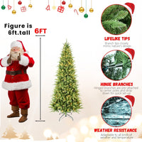 HKM-608339 Mixed PE/PVC Christmas Tree with Warm White LED Lights, Available in 4ft to 9ft with Various Tip Counts