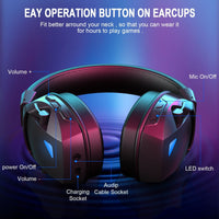 HKM-608403 Dual-Mode Over-Ear Bluetooth Headphones with Wireless Microphone for Gaming PCs and PS5