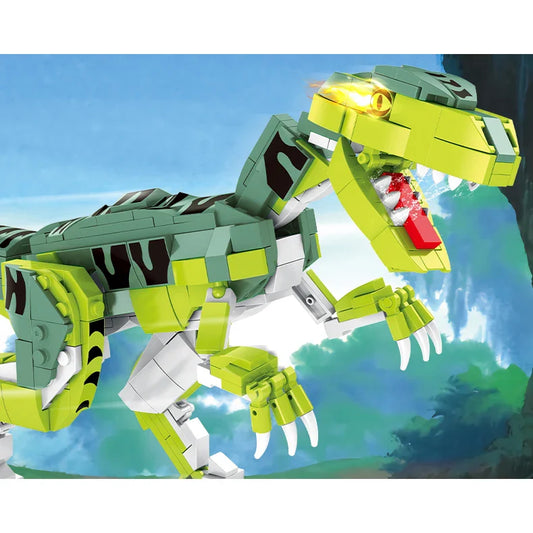 KTX-608467 Jurassic Dinosaur Assembly Block Set - Velociraptor Model Building Toy for Ages 6 and Up