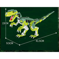 HKM-608467 Jurassic Dinosaur Assembly Block Set - Velociraptor Model Building Toy for Ages 6 and Up