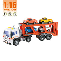 HKM-608531 1:16 Friction Truck Toy Set with 4 Mini Trucks - Diecast Container Vehicles for Ages 2-7