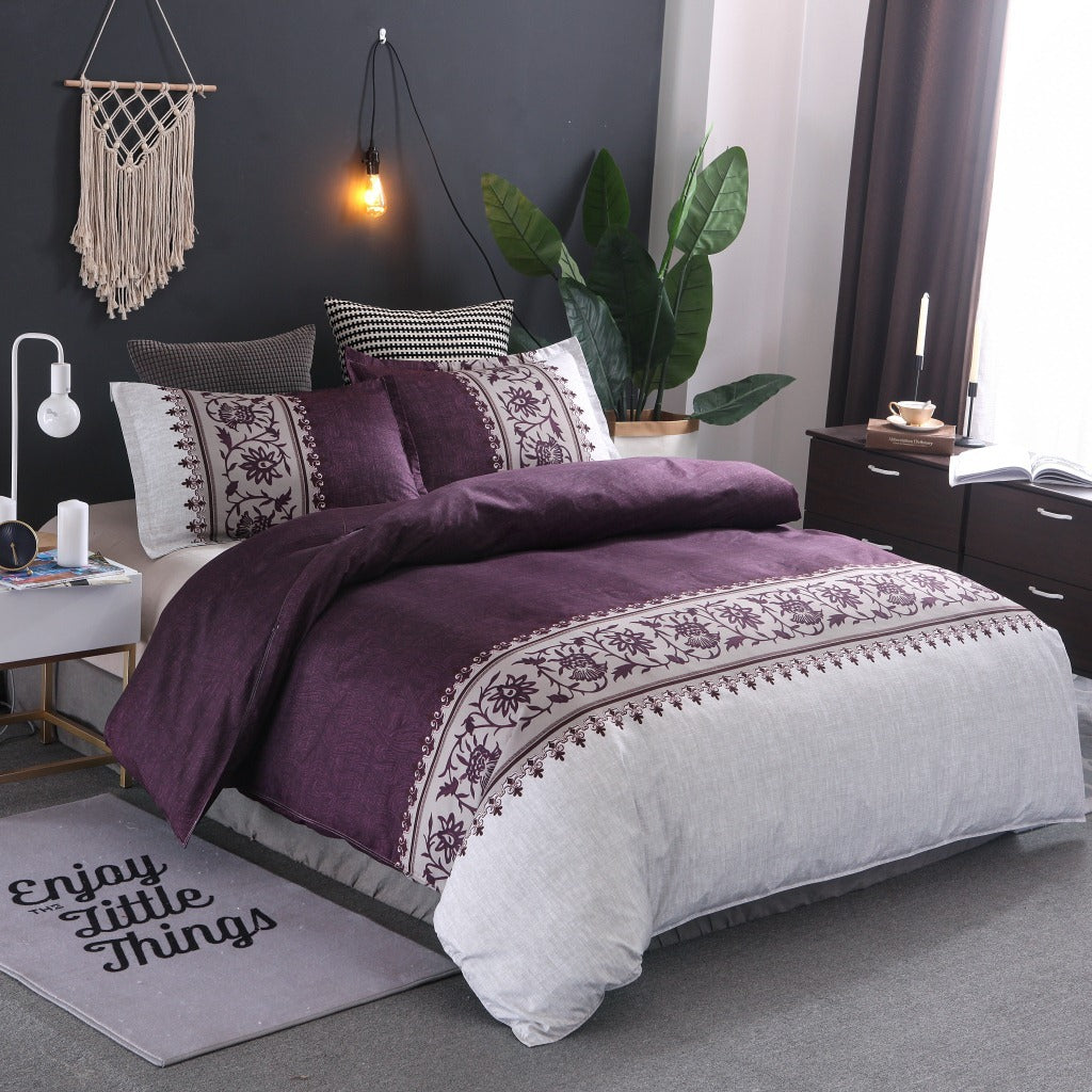 HKM-608659 Personalized Polyester Bedding Set with Duvet Covers and Pillowcases in Multiple Sizes