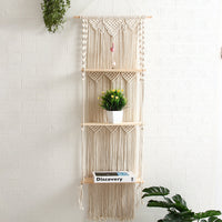 HKM-608723 Hand-Woven Cotton Cord Decoration with Stripes - Modern Style, Ben White, 44 x 140 cm