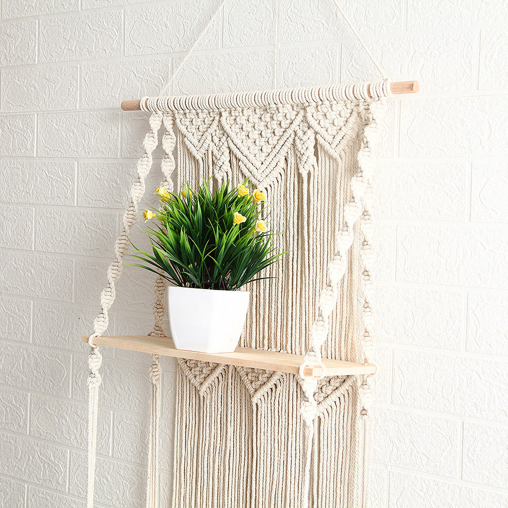 HKM-608723 Hand-Woven Cotton Cord Decoration with Stripes - Modern Style, Ben White, 44 x 140 cm