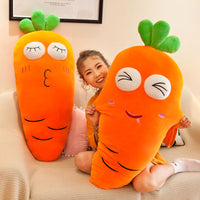 HKM-608723 Radish-Shaped Plush Expression Pillow Toy for Home Decor