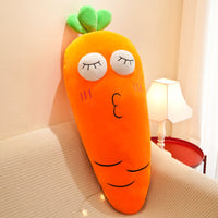 HKM-608723 Radish-Shaped Plush Expression Pillow Toy for Home Decor