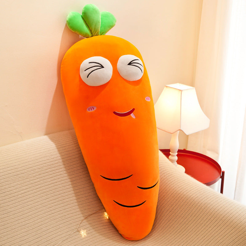 HKM-608723 Radish-Shaped Plush Expression Pillow Toy for Home Decor