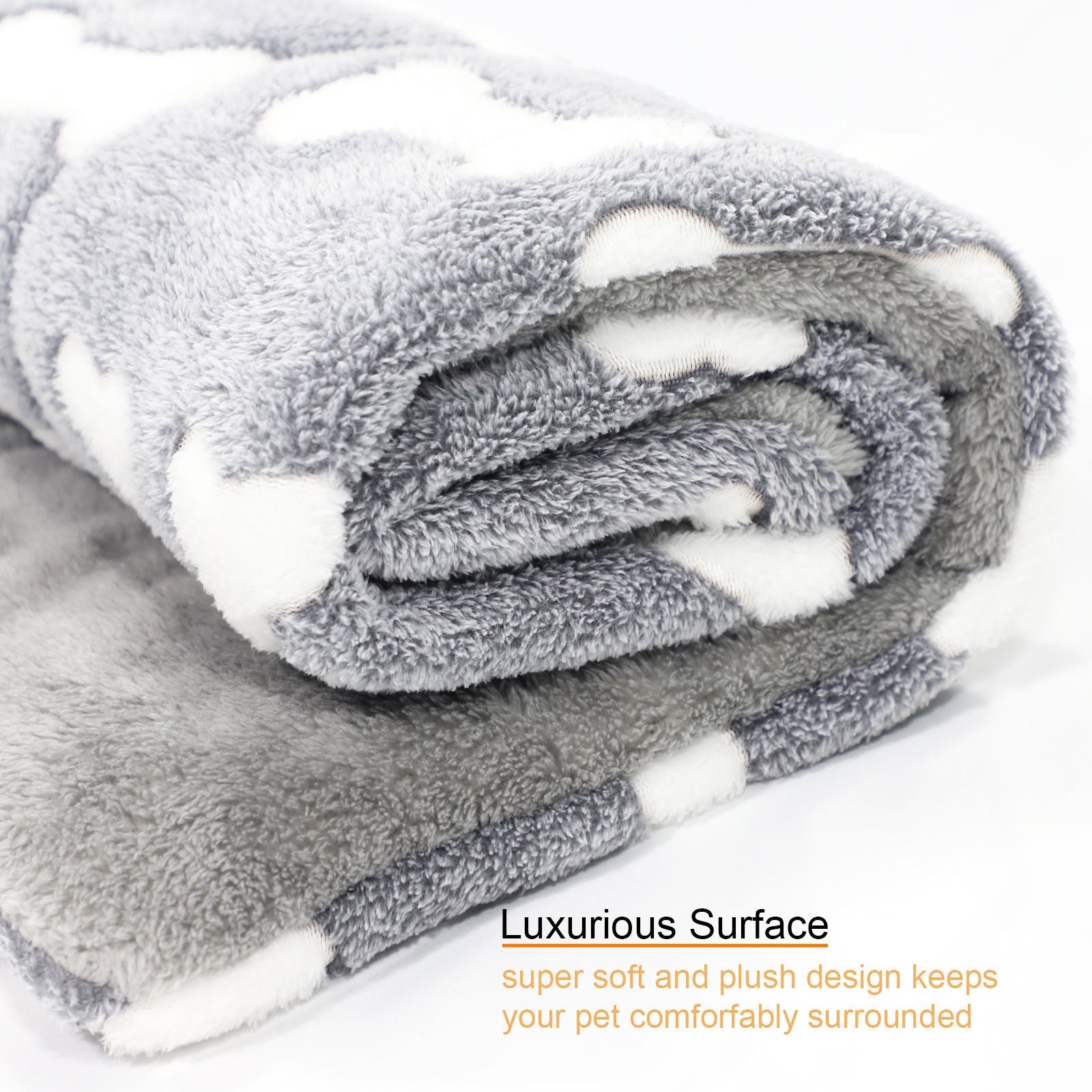 HKM-608723 Self-Warming Ultra Soft Pet Bed Mat for Dogs and Cats - Reversible Fleece, Non-Slip, Washable Crate Pad