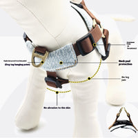 HKM-608723 Vest Style Dog Harness with Traction Rope for Small and Medium Dogs - Anti-Bite Nylon Material in Brown